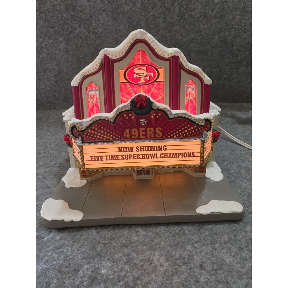San Francisco 49ers Christmas Theater. Hawthorne Village. Vintage. Works.